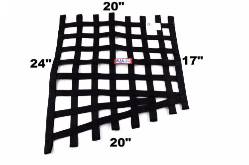 Rjs racing sfi 27.1  black ribbon loop window net 20 x 17 x 20 x 24