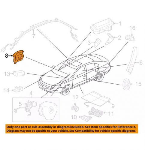 Vw volkswagen oem jetta supplemental restraint system-clockspring 5k0953569al