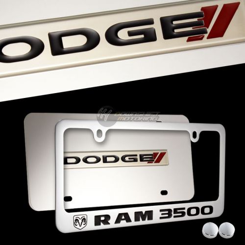 Dodge // ram 3500 mirror stainless steel license plate frame - 2pcs front &amp; back