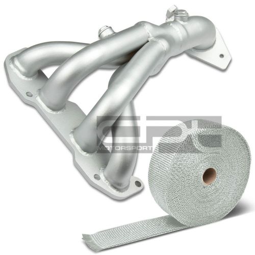 For 02-06 sentra b15 ser/spec v stainless ceramic exhaust header+white heat wrap