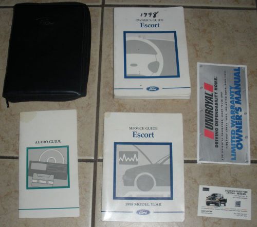 1998 ford escort owner&#039;s guide manual w/ zippered vinyl cover + booklets