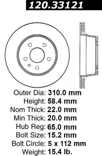 Centric 121.33121 disc brake rotor