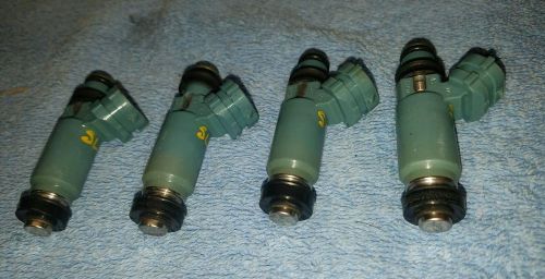 4x oem subaru wrx 02-05 light blue fuel injectors: 420cc - cleaned and pulled fr