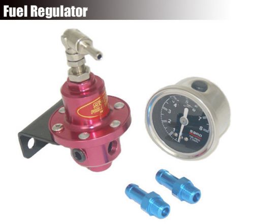 Universal sard adjustable car turbo fuel pressure regulator with gauge meter red