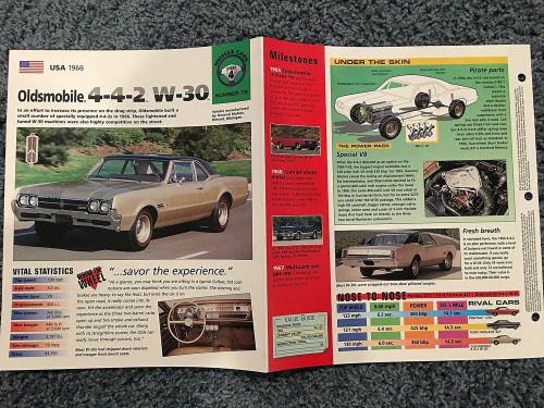 ★★ 1966 oldsmobile 4-4-2  w-30 - collector brochure specs info ★★