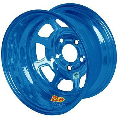 Aero 52 aerobrite blue chrome roll-formed imca-approved wheel 15"x8" 5x5" pair