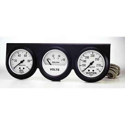 Autometer gauge kit analog auto gage console 2 5/8" water temperature voltmeter