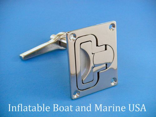 Boat hatch turning lock lift ring handle latch- 3 1/8&#034; - marine stainless steel