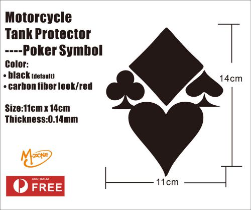 ~poker symbols tank pad protector motorcycle sticker gas fuel oil best gift.