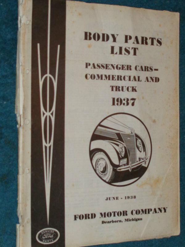 1937 ford car / truck body parts catalog original. book