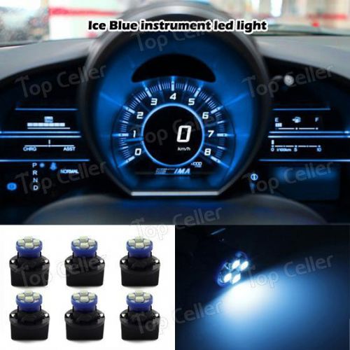 6x aqua ice blue t10 194 instrument cluster led light bulbs twist lock for gm