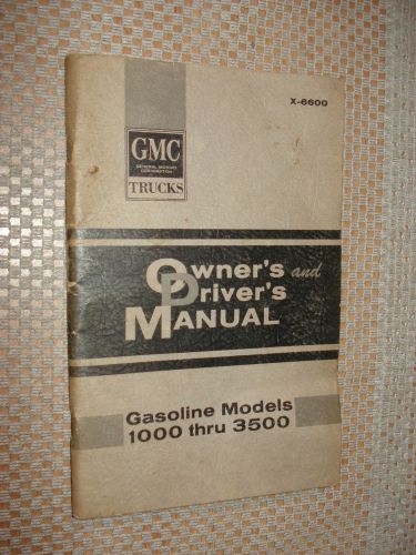 1966 gmc owners manual original rare glovebox book original