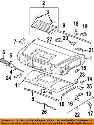 Hummer gm oem 15066360 hood release cable-release cable