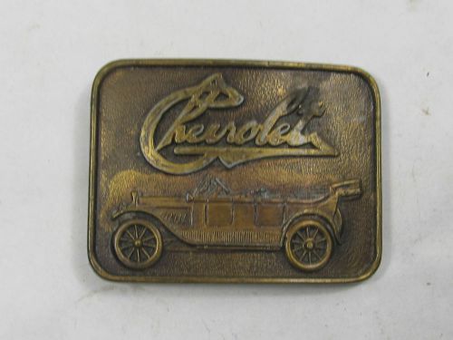 Chevrolet automobile brass belt buckle r.j. roberts &amp; co. rochester, michigan