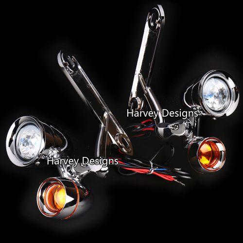 Fairing mounted driving lights turn signals for harley street glide 02-11 12 13