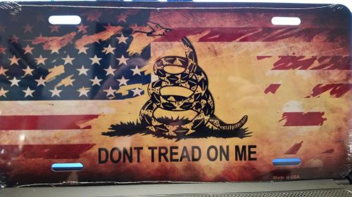 U s and gadsden flag license plate