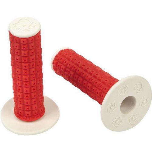 Red/white torc1 racing enduro dual compound mx grips - 2000-0401