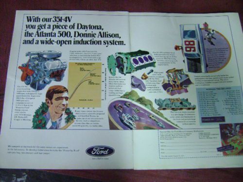 1969-70 ford 351 -4v motor ad/poster 11&#034;x 16&#034;