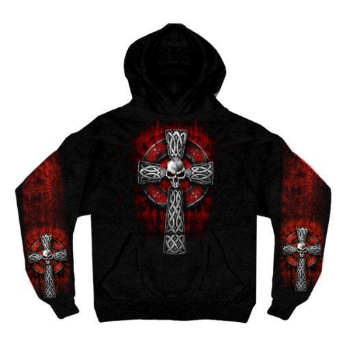 Hot leathers celtic cross pocket hoodie (black, xx-large)