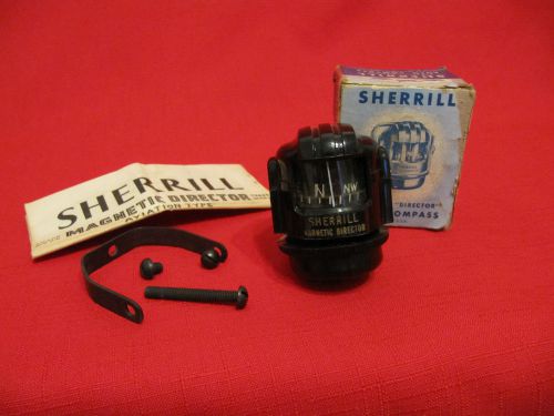 Vintage sherrill illuminated magnetic &#034;director&#034; auto compass, model 102, nib