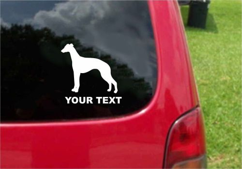 2 (pcs) whippet dog decals with custom text 20 colors to choose from