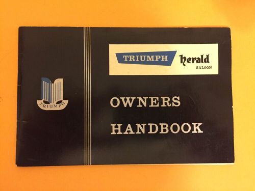 Triumph herald owners handbook saloon original