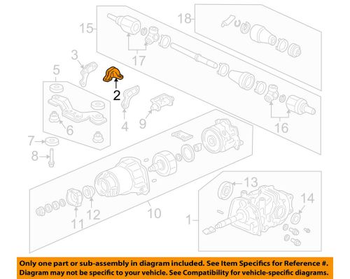 Honda oem axle differential-rear-differential assembly insulator 50721sh9901