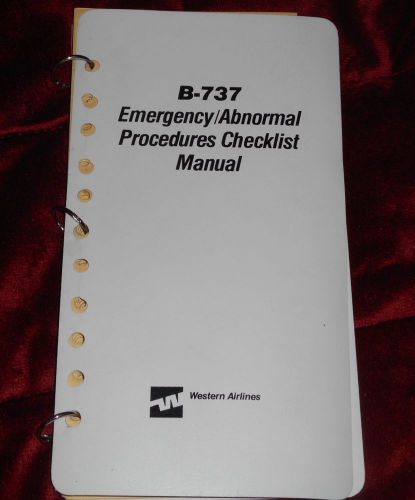B-737 original western airlines emergency/abnormal procedures checklist manual