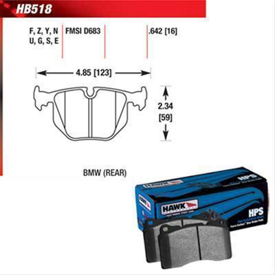 Hawk performance hps brake pad hb518f-642