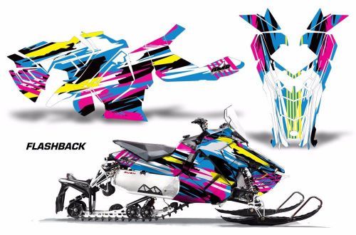 Amr racing sled wrap polaris axys snowmobile graphics sticker kit 2015+ flashbk