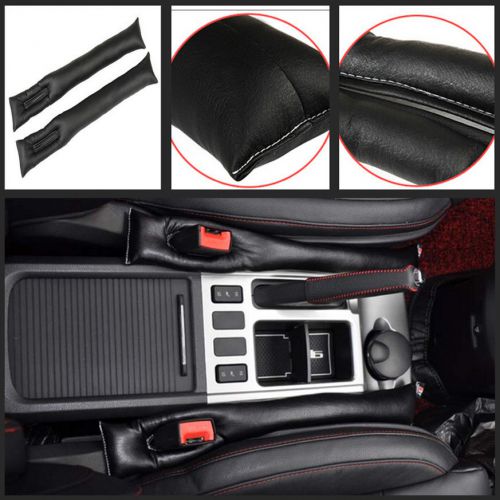 Car black pu leather seats side seam gap filler stop holster leakproof for bmw