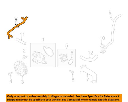 Subaru oem 2015 forester 2.0l-h4 water pump-by-pass pipe right 14050ab100