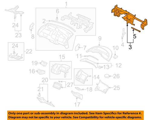 Honda oem 07-11 civic instrument panel dash-reinforce bar 61310snaa03zz