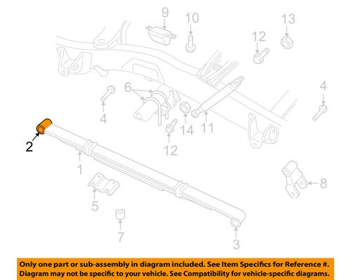 Mitsubishi oem 06-09 raider rear suspension-leaf spring front bushing 52113552ac