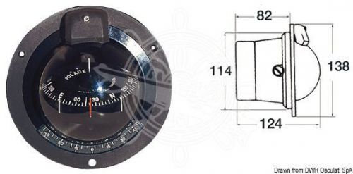 Riviera boat marine compass 3&#034; 80mm wall-fit model for sail boats