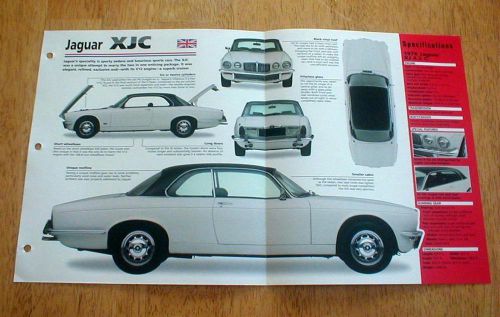 1976 jaguar xjc 4.2 coupe unique imp brochure