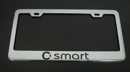 Smart stainless steel chrome license frame + screw caps