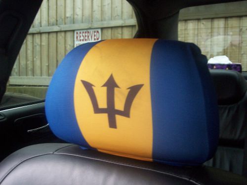 Barbados car/auto headrest  flags/covers--------2 pieces