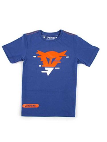 New dainese fluid light kid youth tee/t-shirt, blue, xxs