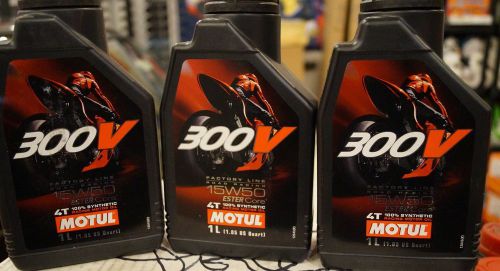 Motul 300v racing 15w50 motorcycle oil 1 liter bottle full synthetic   3 pack