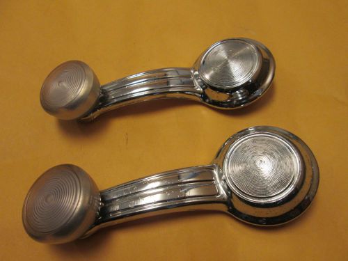 1968-1981 1 pair gm clear window crank handle &amp; knob chevy olds pontiac