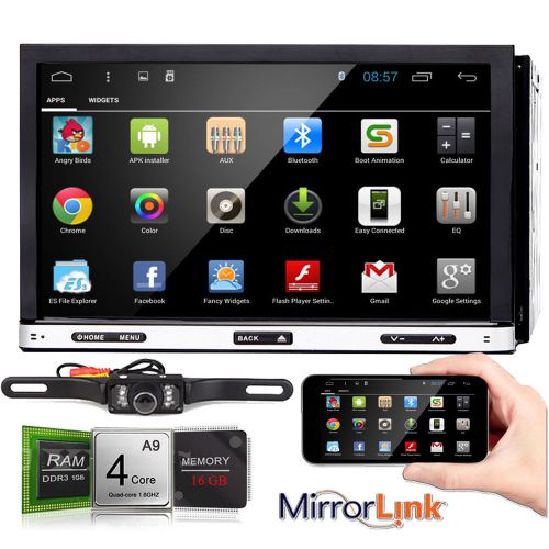 Gps navi double 2din car dvd player android 4.4 quad core bt 3g-wifi ipod+camera