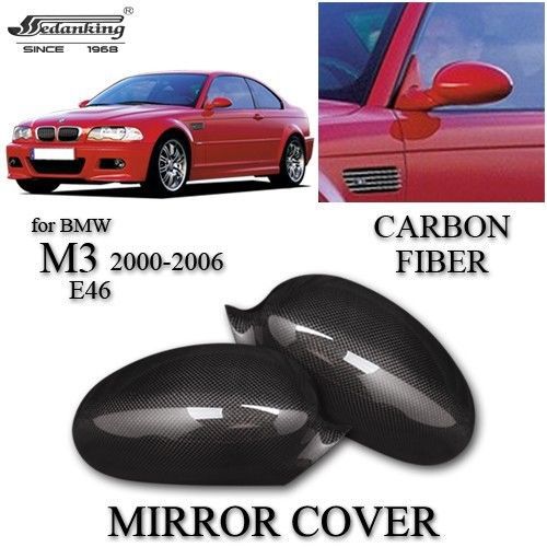 Car decorations mirror cover for bmw m3 e46 2000-2006 carbon fiber