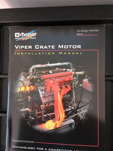 Mopar performance parts-p5007220 viper crate motor installation manual