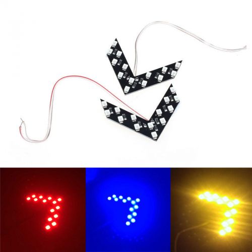 2pcs universal 12v 14 smd led arrow panel for car rear mirror turn signal light