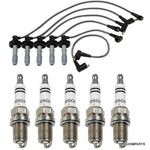 Volvo 850 c70 s70 v70 ignition wire set &amp; 5 spark plugs 9135700 fr7dc new