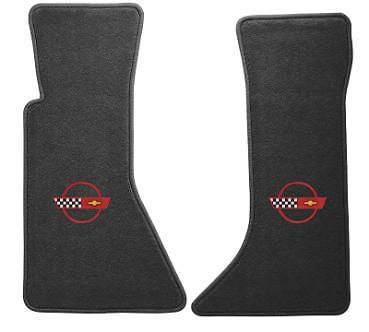 Corvette 84-90 c4 embroidered flag logo floor mats