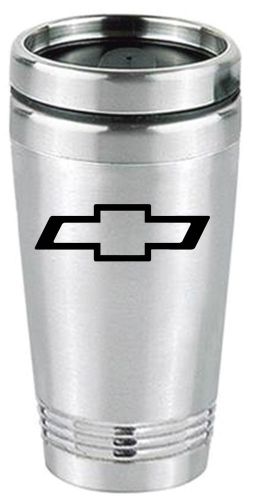 Premium chevy logo silver stainless steel travel coffee tea mug cup tumbler