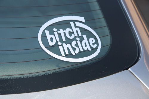 Bitch inside logo funny bold auto car graphic vinyl window decal bumper sticker