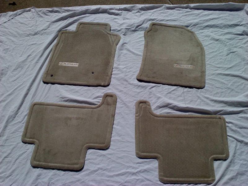 Genuine lexus 03-09 gx470 front and rear cream/tan oem 4 floor mat set